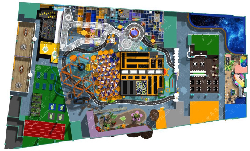 室內兒童淘氣堡樂園俯視圖